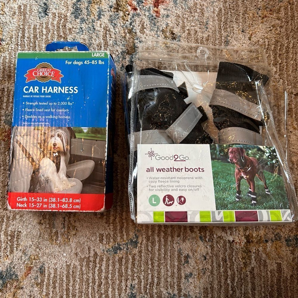 LARGE dog bundle-All Weather Dog Boots and Car Harness